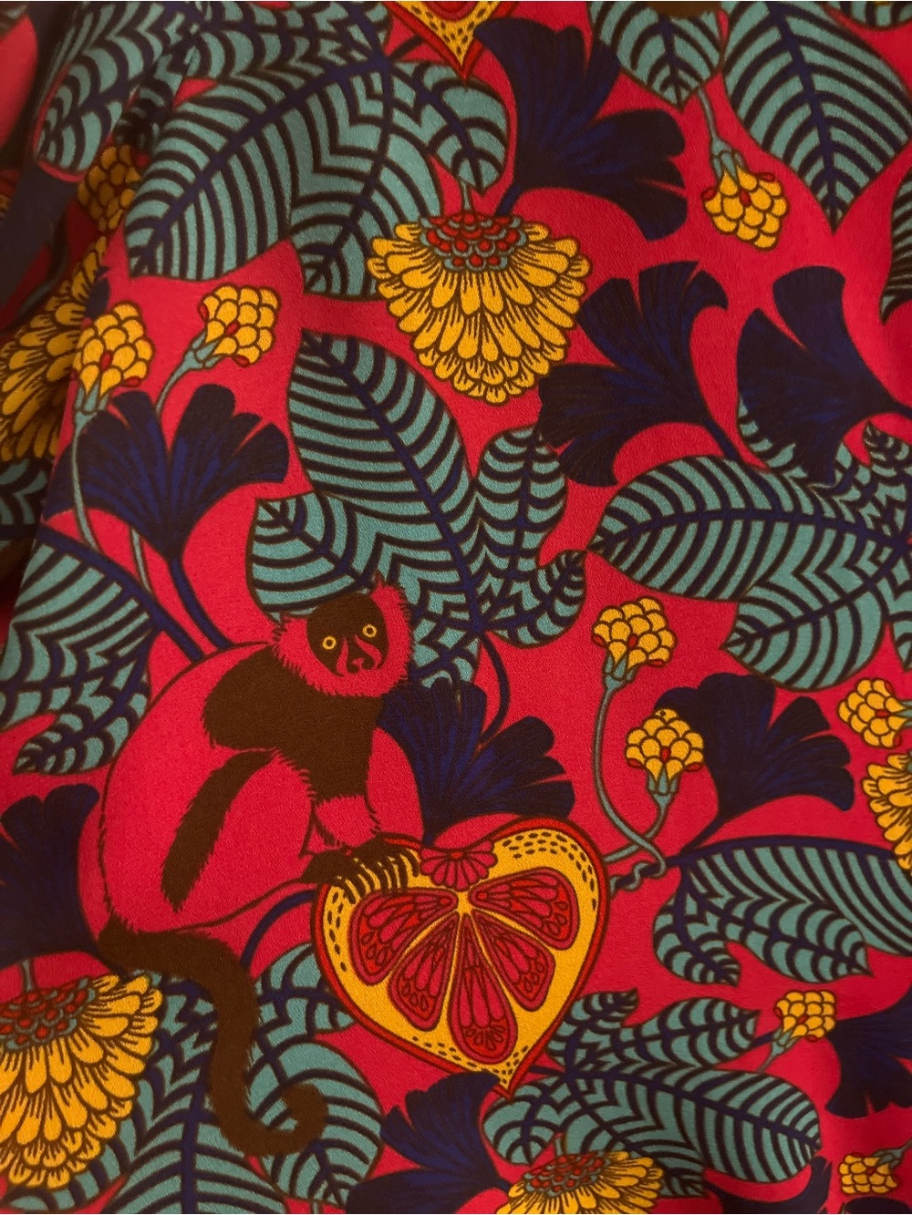 Rose & Olive Burgundy Floral Button-Tie Blouse - Picture 8 of 9